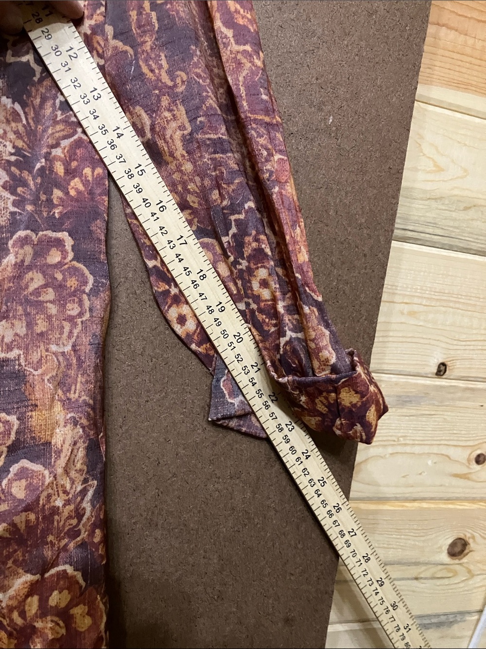 Cocomo purple and tan floral button-front tunic - Picture 7 of 9